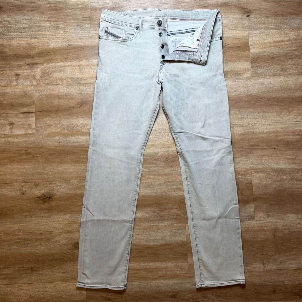 Diesel Buster Jeans Mens 33x32 Grey Regular Slim Tapered Stretch Denim‎ 084HP